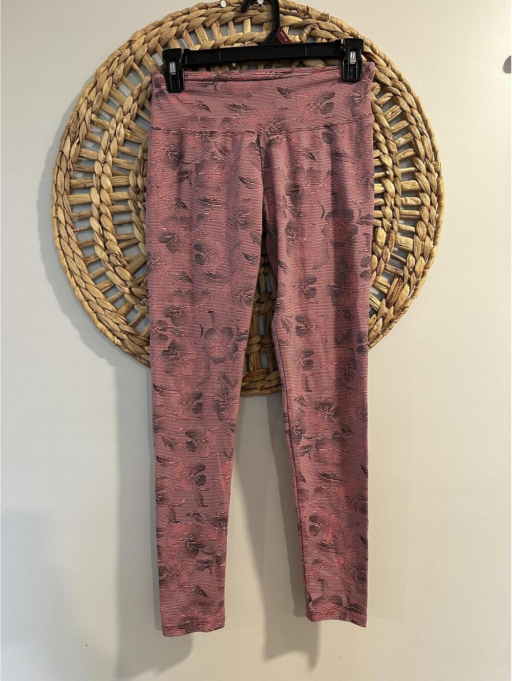 Brazil Wear Pink Floral Patterned Activewear Leggings Size L